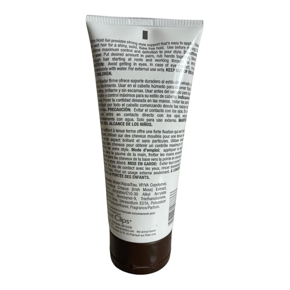 Great Clips Men Solutions Firm Hold Gel Medium Shine 6 fl oz New